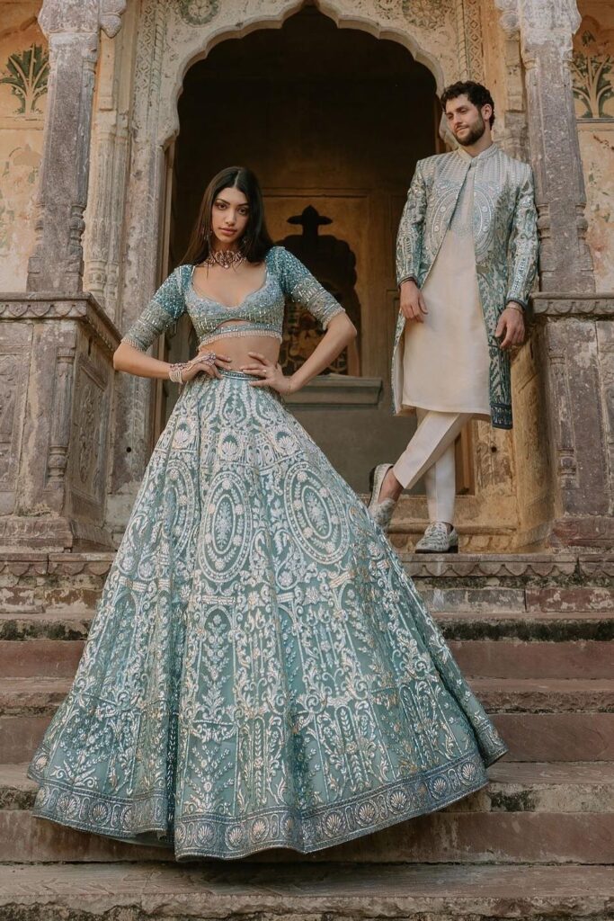 16 Breathtaking Blue Lehenga Designs That Have Us Floored