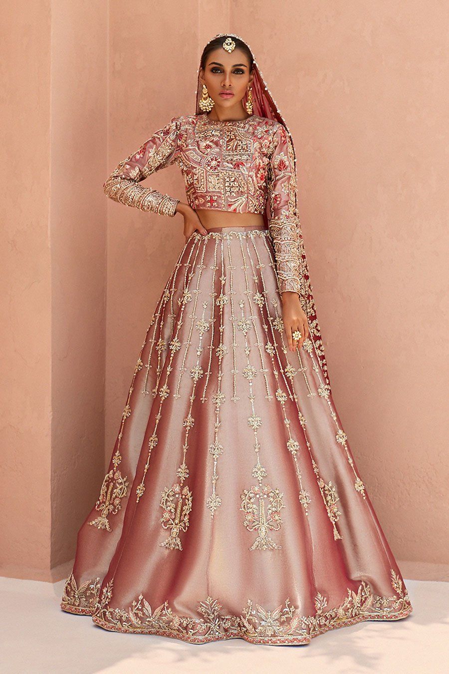 embroidered bridal lehenga