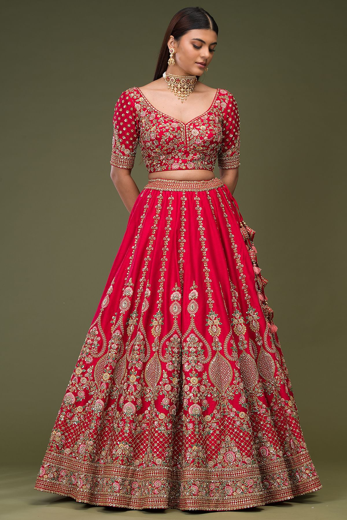 embroidered bridal lehenga