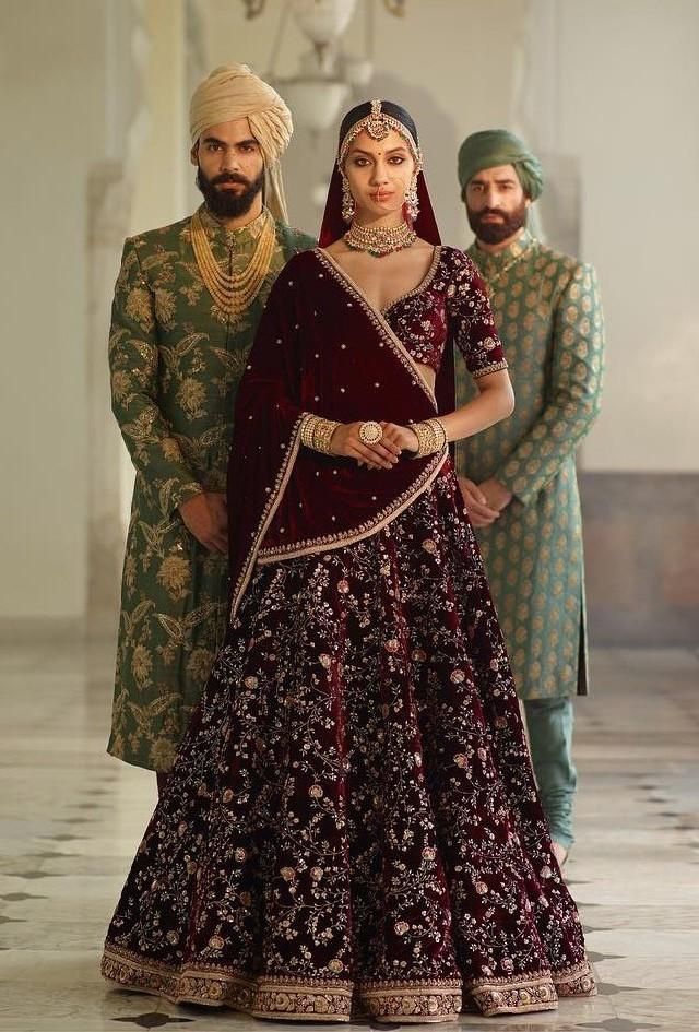 embroidered bridal lehenga