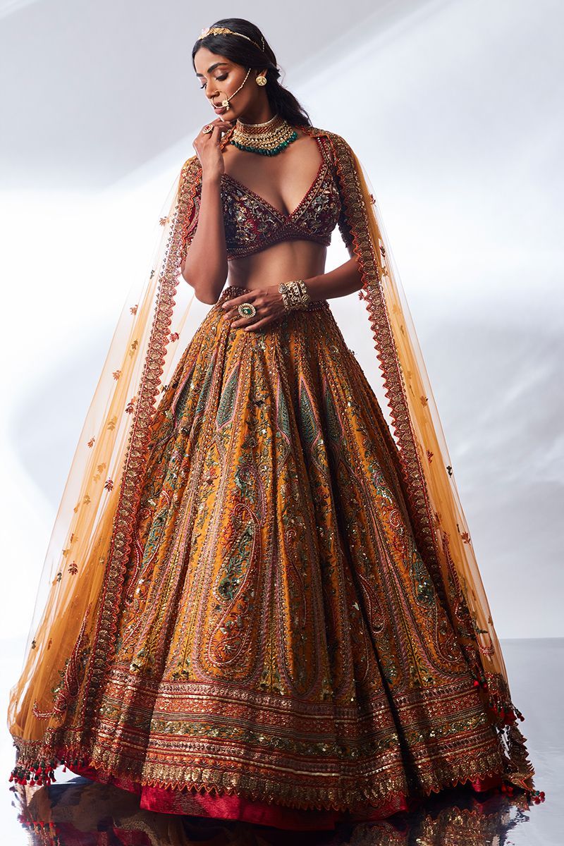 embroidered bridal lehenga