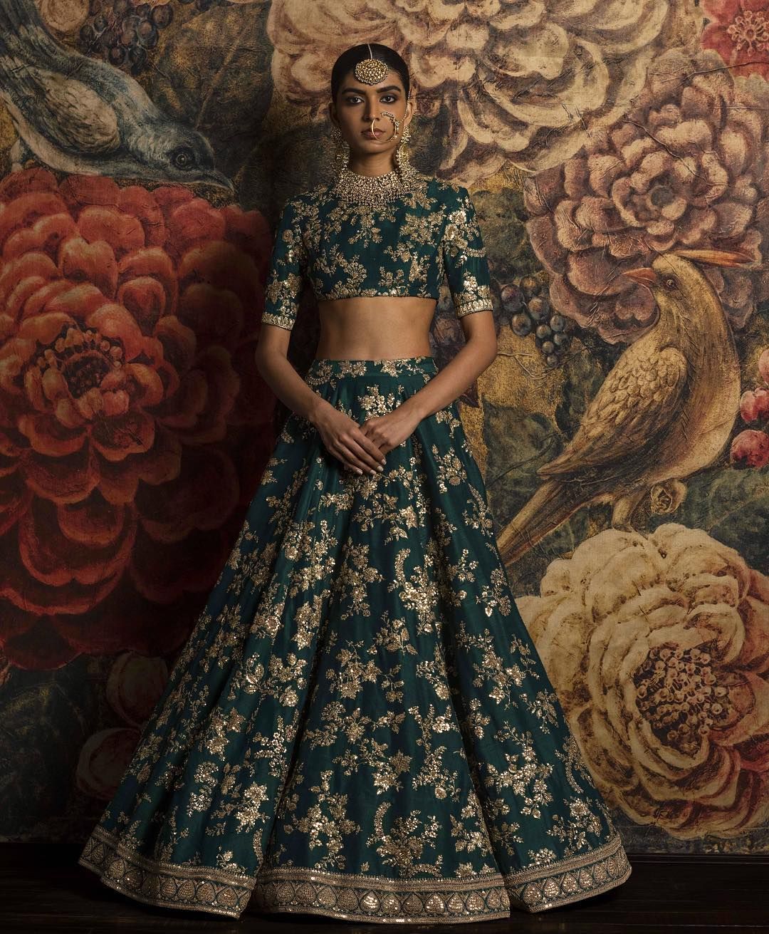 embroidered bridal lehenga