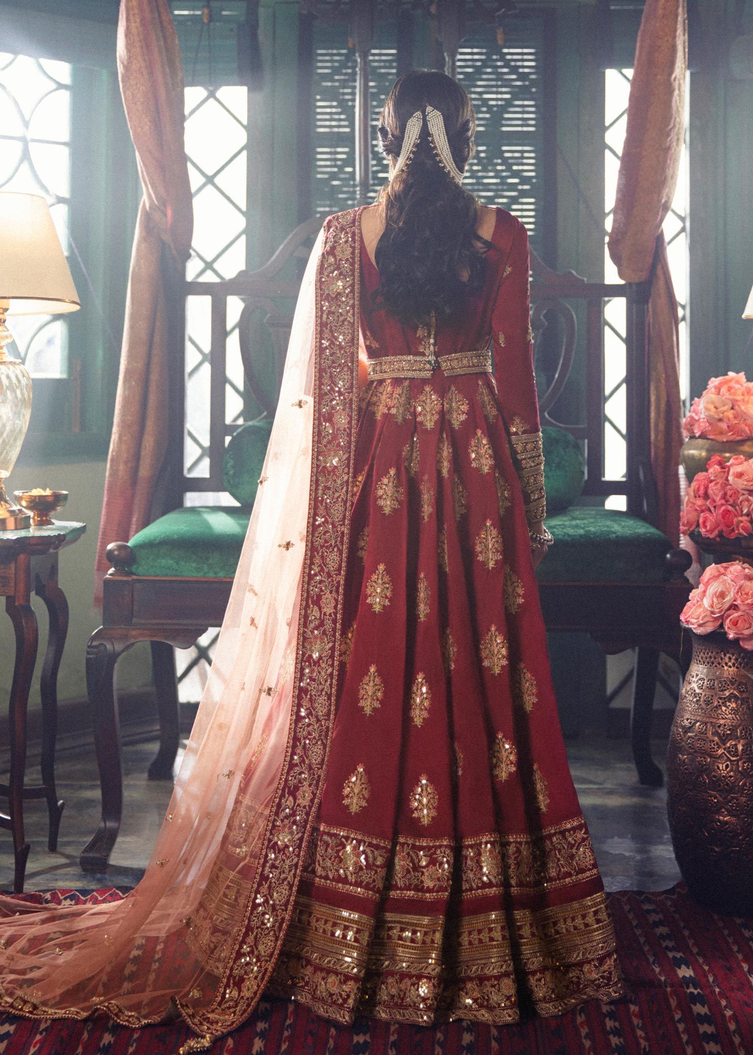 embroidered bridal lehenga