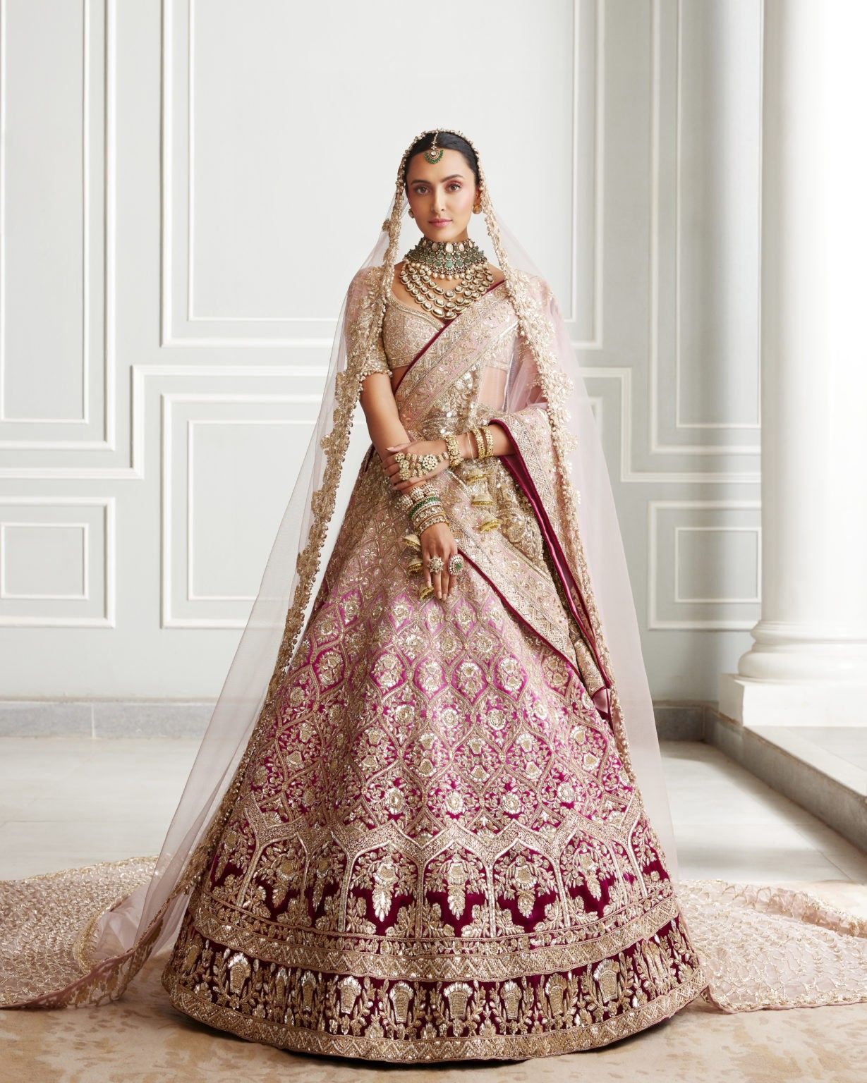 embroidered bridal lehenga