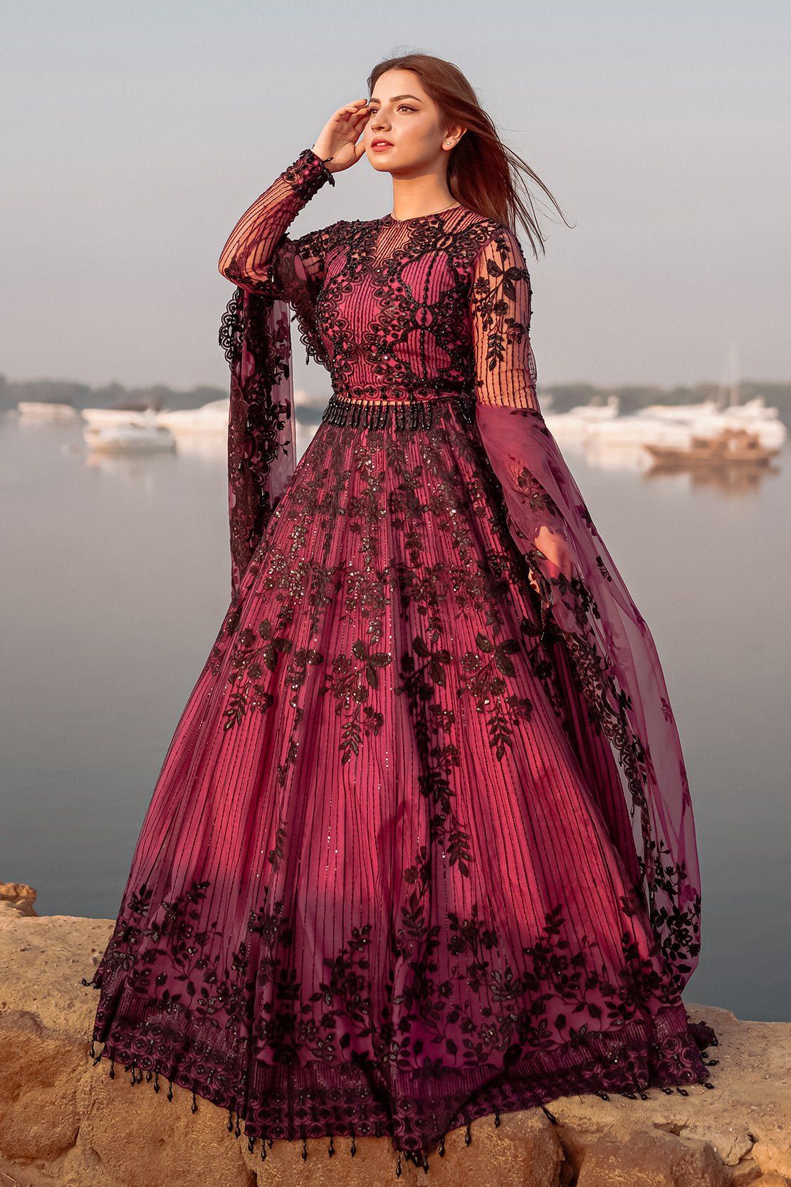 embroidered bridal lehenga