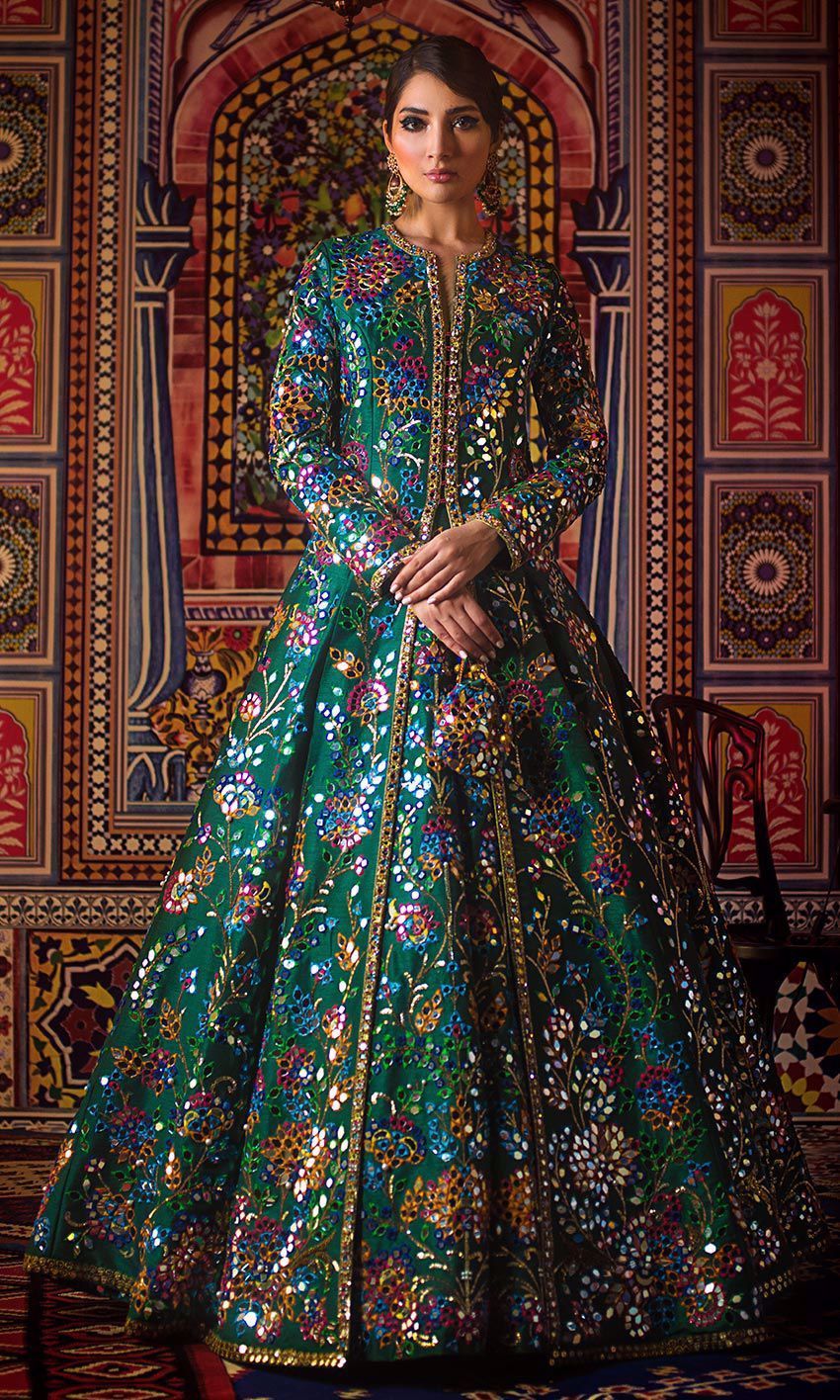 embroidered bridal lehenga