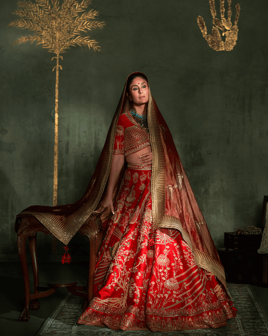 embroidered bridal lehenga