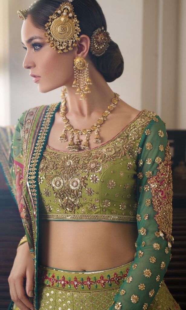 Green Color Wedding lehenga