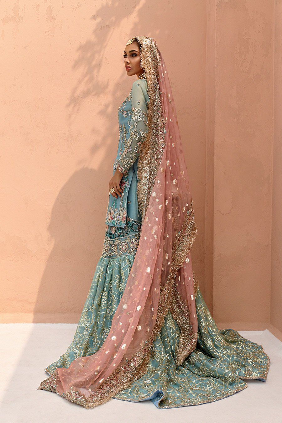 embroidered bridal lehenga