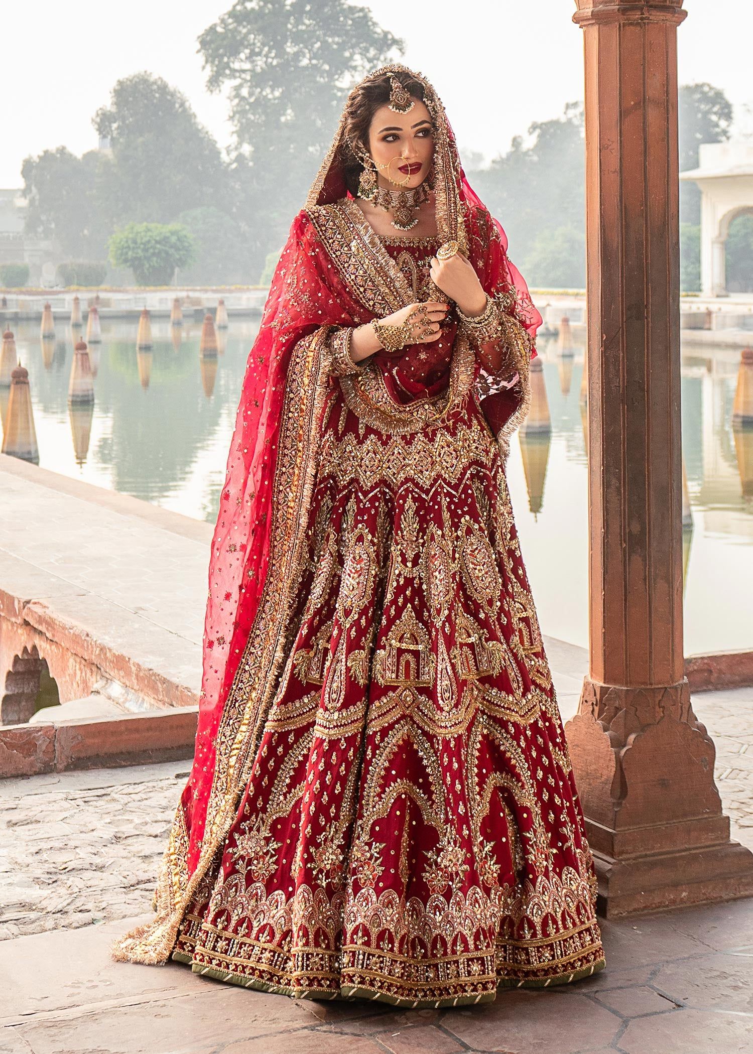 embroidered bridal lehenga