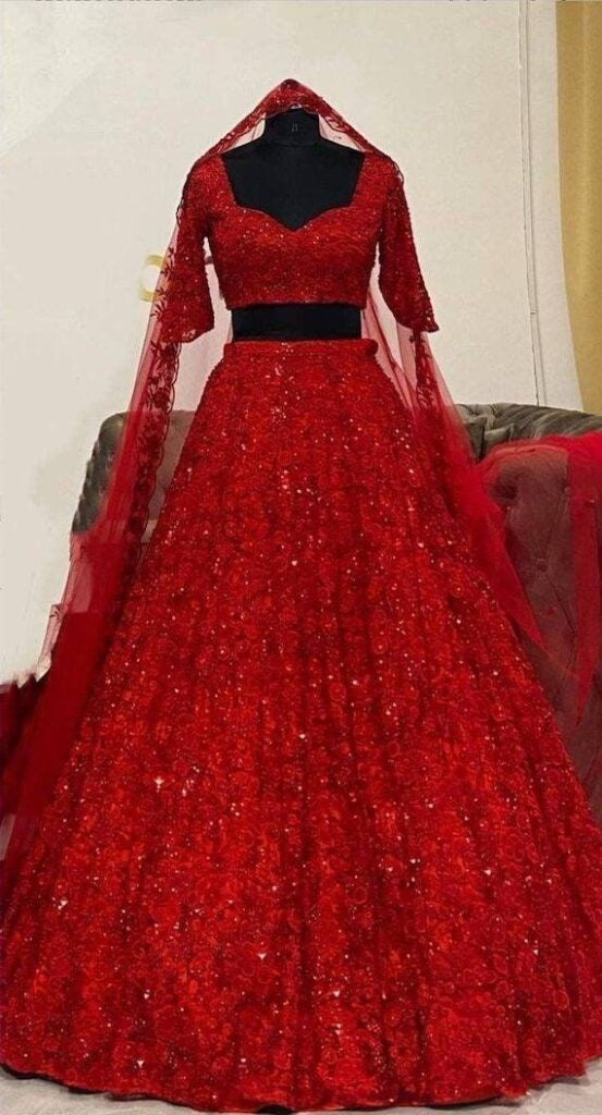 Buy Red Bridal Lehenga/ceremony Lehenga/sangeet Lehenga/ Priyanka Chopra Lehenga/ Wedding Dress/ Indian Wedding Dress Online in India – Etsy