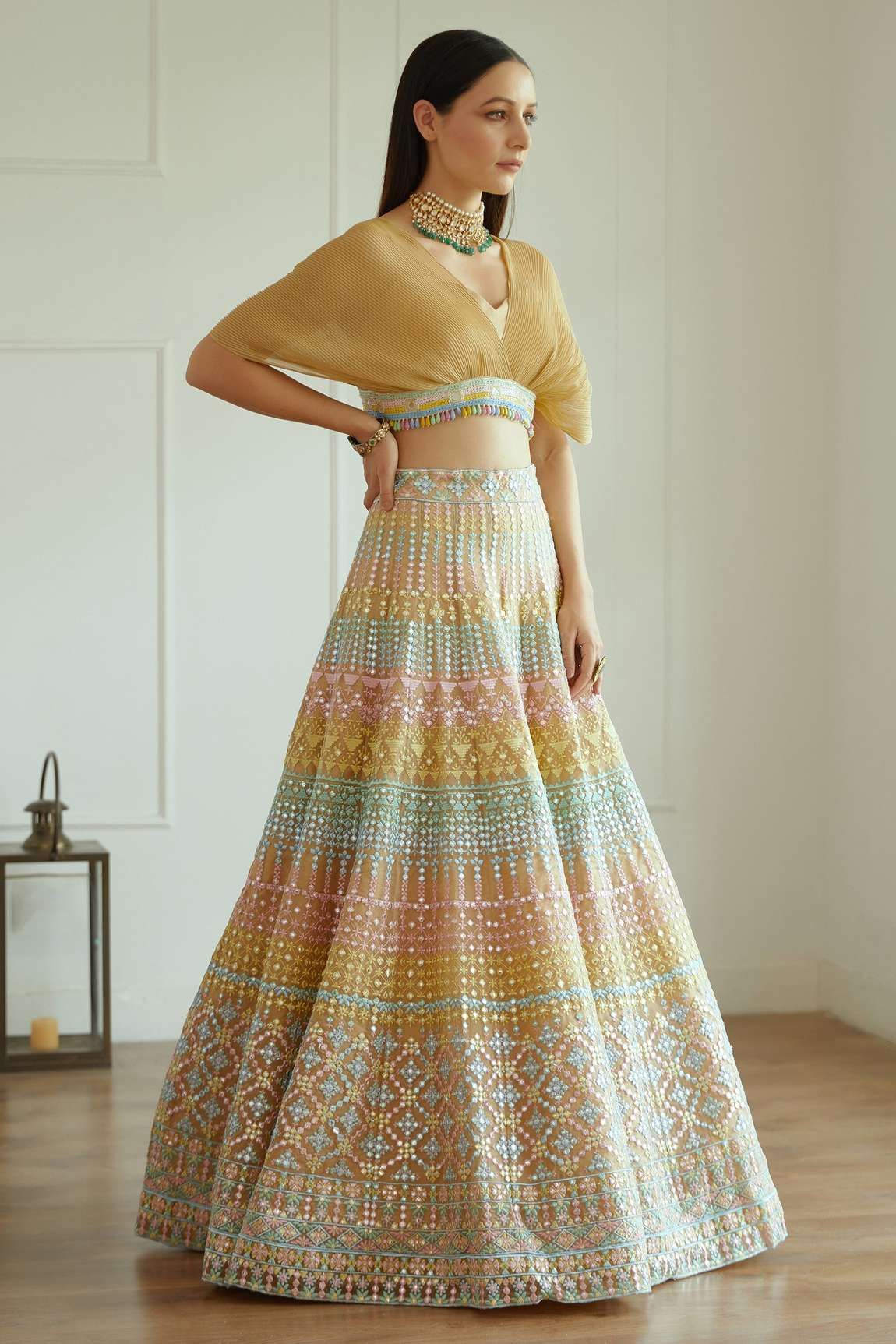 embroidered bridal lehenga