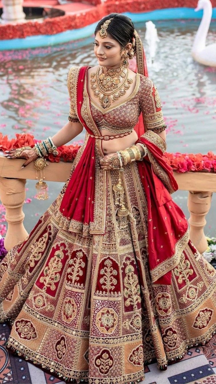 embroidered bridal lehenga