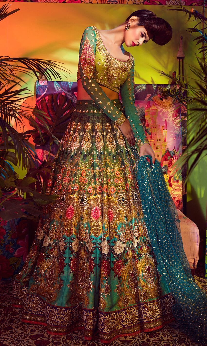 embroidered bridal lehenga