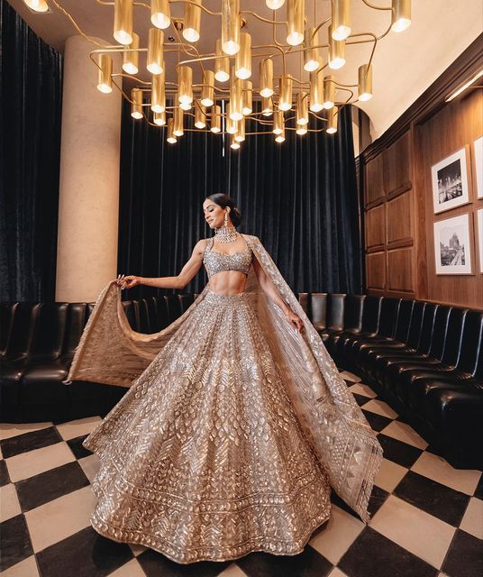 embroidered bridal lehenga