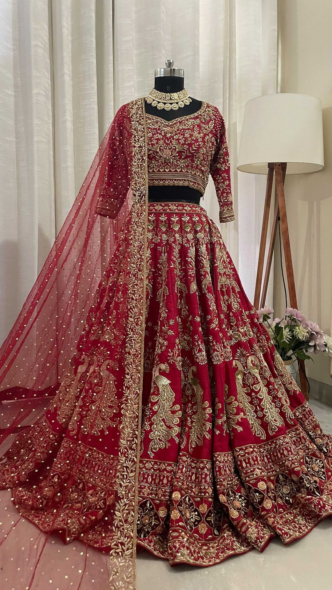 embroidered bridal lehenga