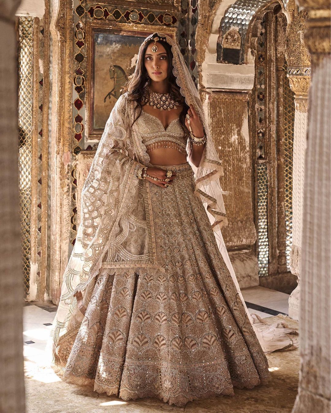 embroidered bridal lehenga