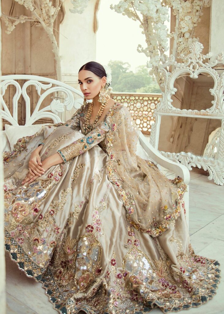 A selection of bridal lehengas, Indian bridal wear