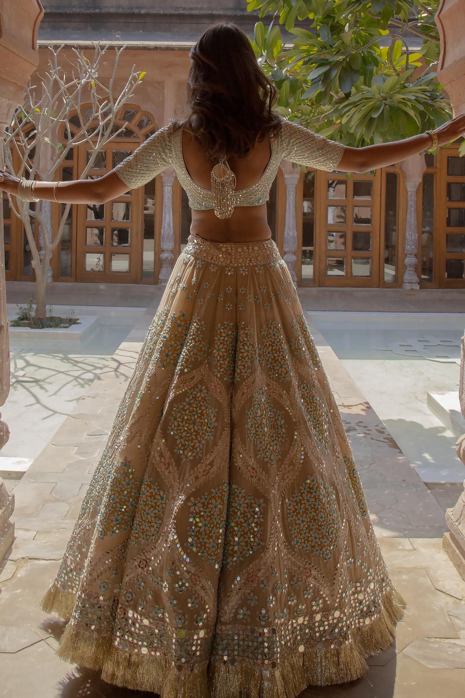 embroidered bridal lehenga