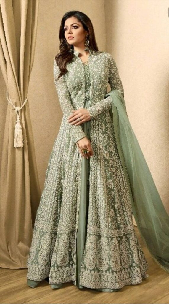 Anarkali Gown with Dupatta, Summer Wedding, Indian Dress with Overcoat, Best Seller, Pakistani Clothes, Marriage Guest Attire, Ethnic Wear