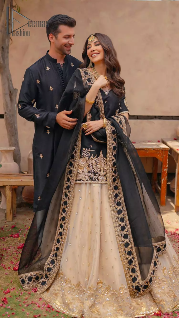 Black Short Shirt Dupatta – Ivory Lehenga for Engagement – Wedding Shop – Wedding Guest Dresses 2024 – Pakistani Bridal Gowns