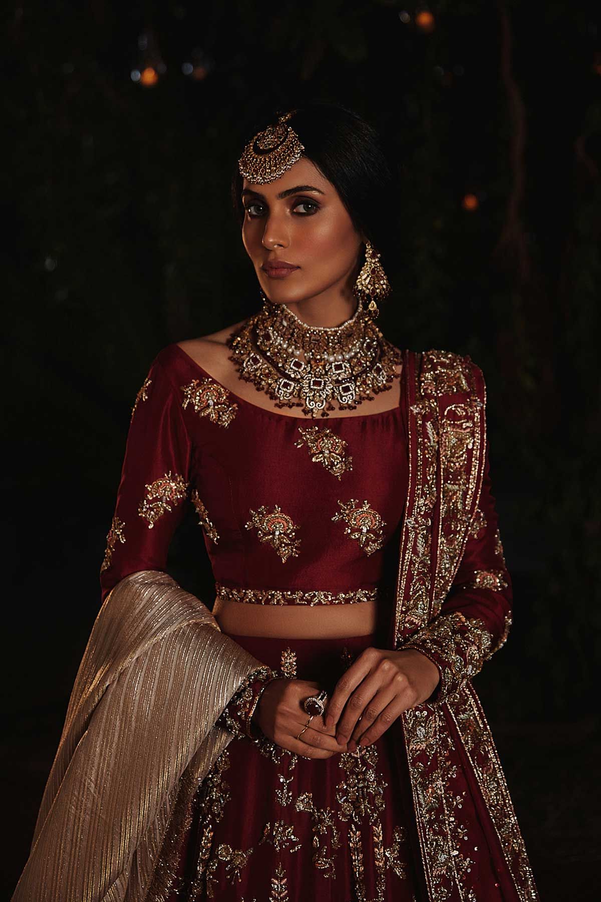 embroidered bridal lehenga