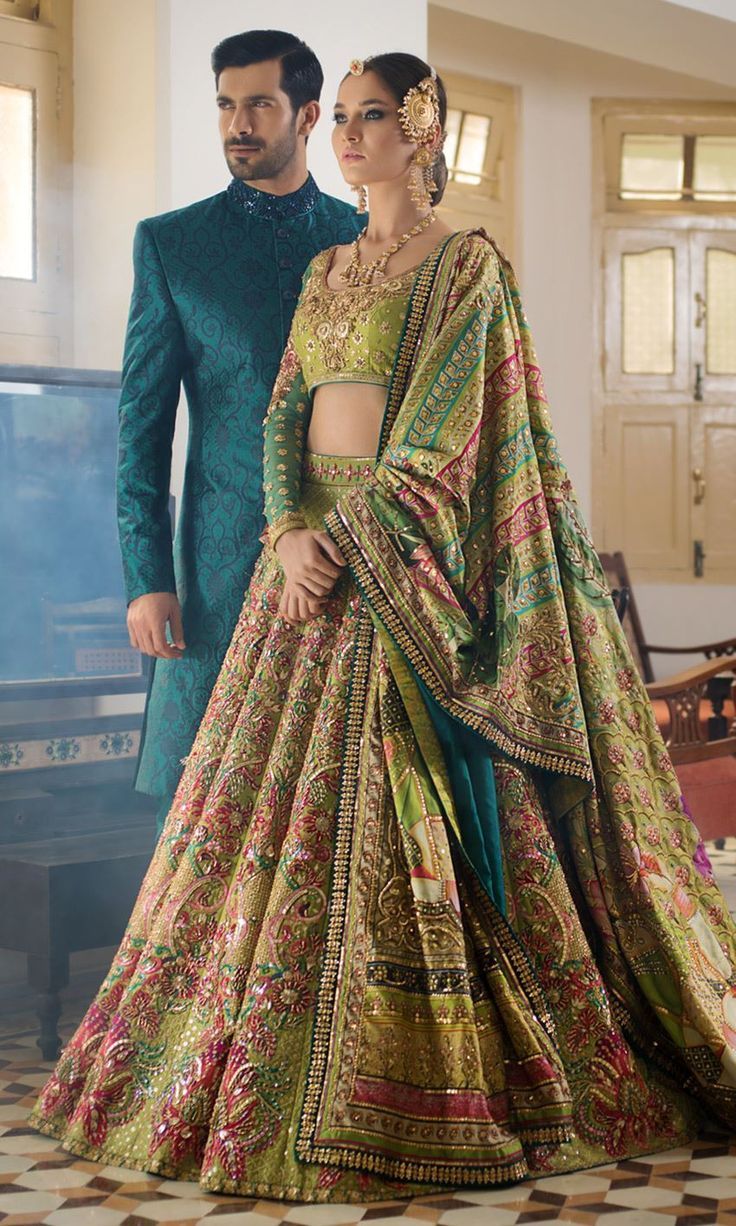 embroidered bridal lehenga