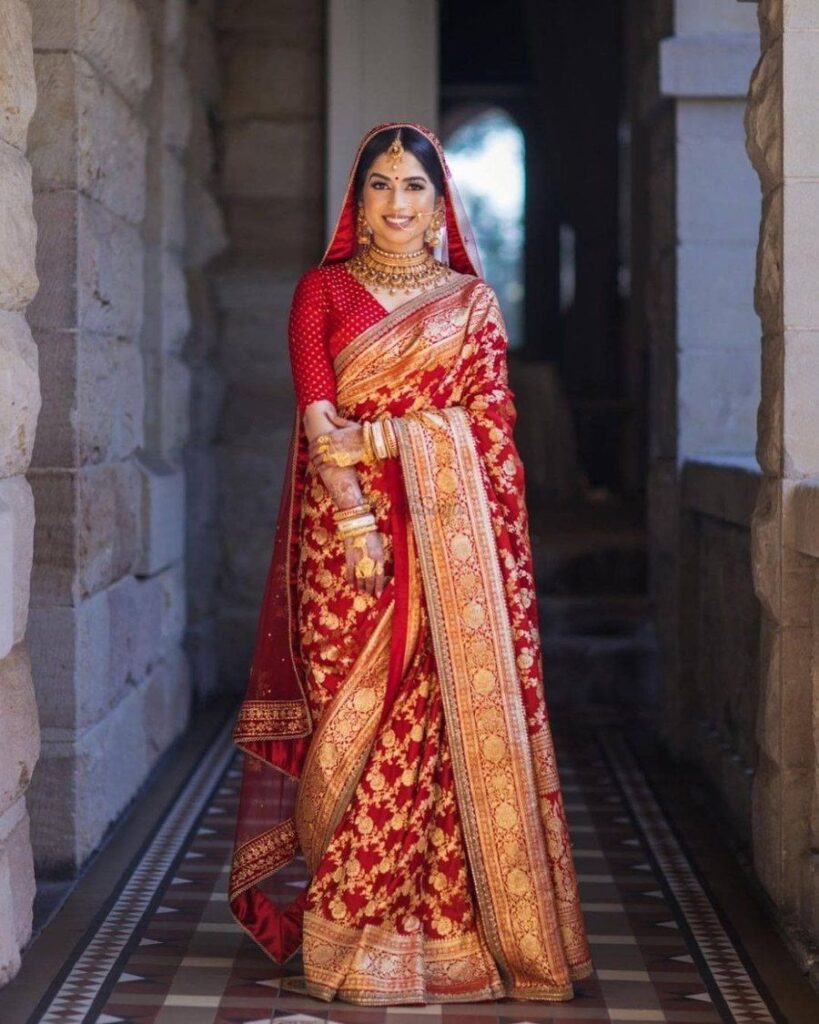 Bridal Red Sarees for Wedding Day