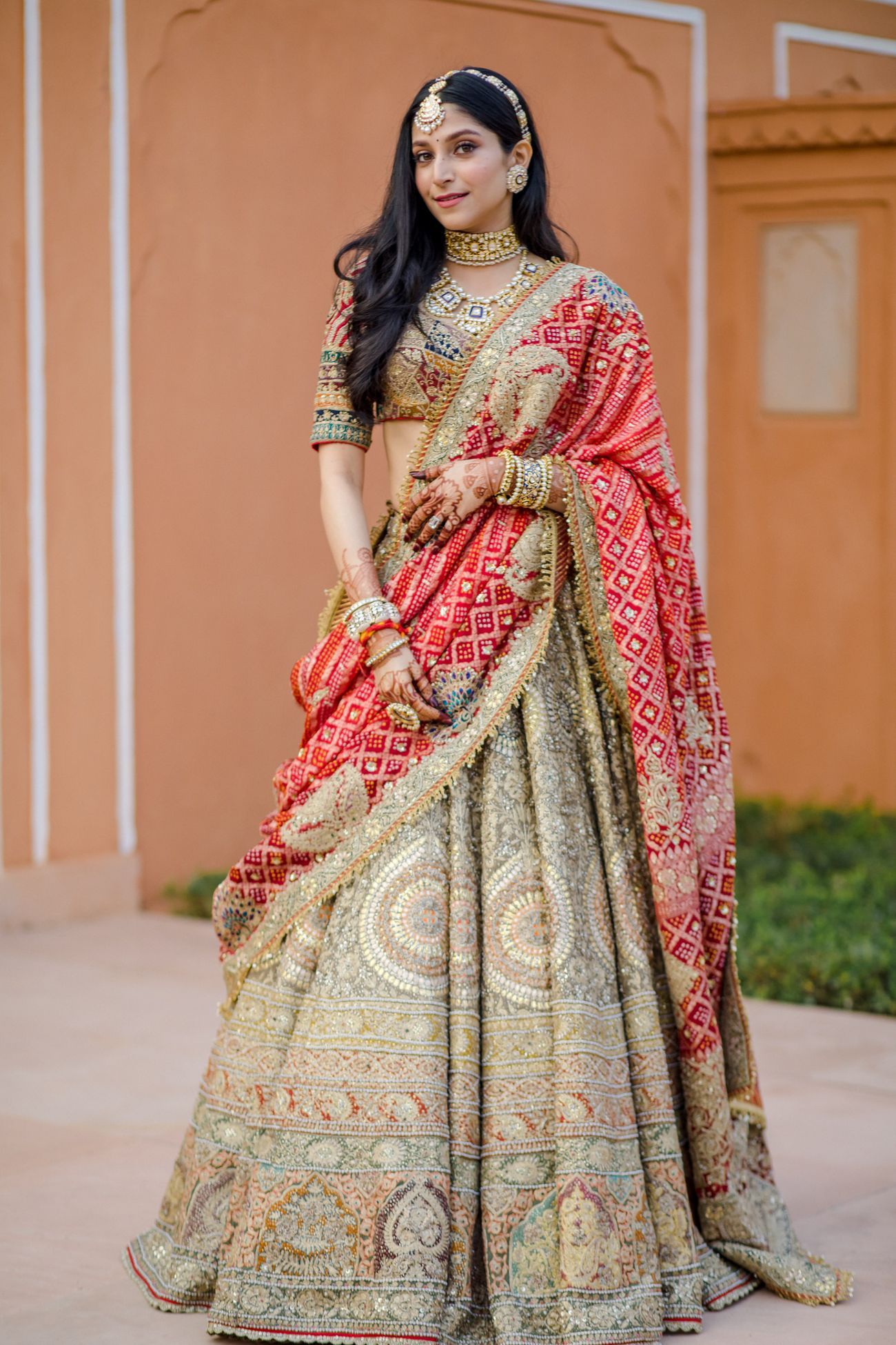 embroidered bridal lehenga