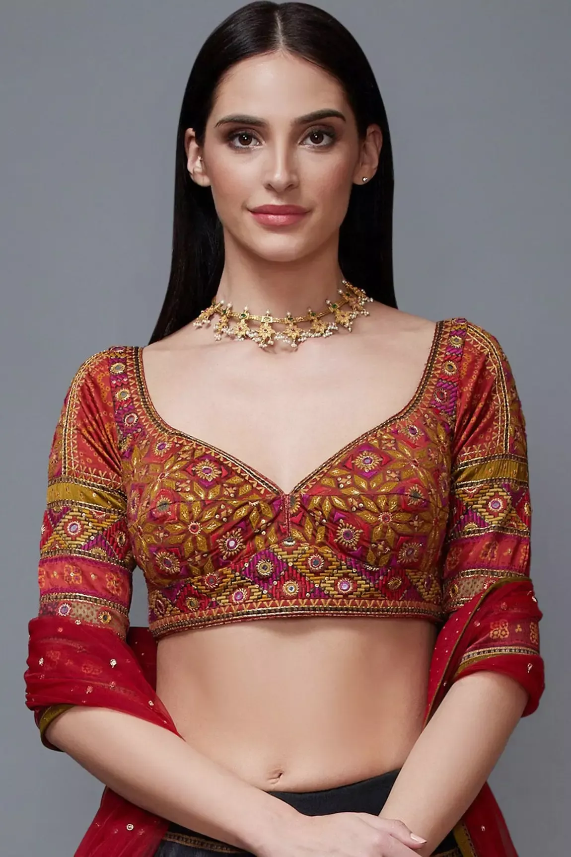 embroidered bridal lehenga