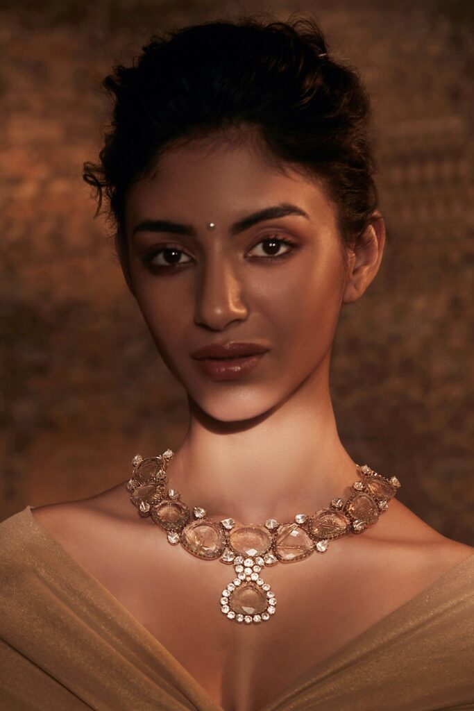 Buy Gold Plated Glass Stones Handcrafted Pendant Necklace by Tarun Tahiliani Online at Aza Fashions.