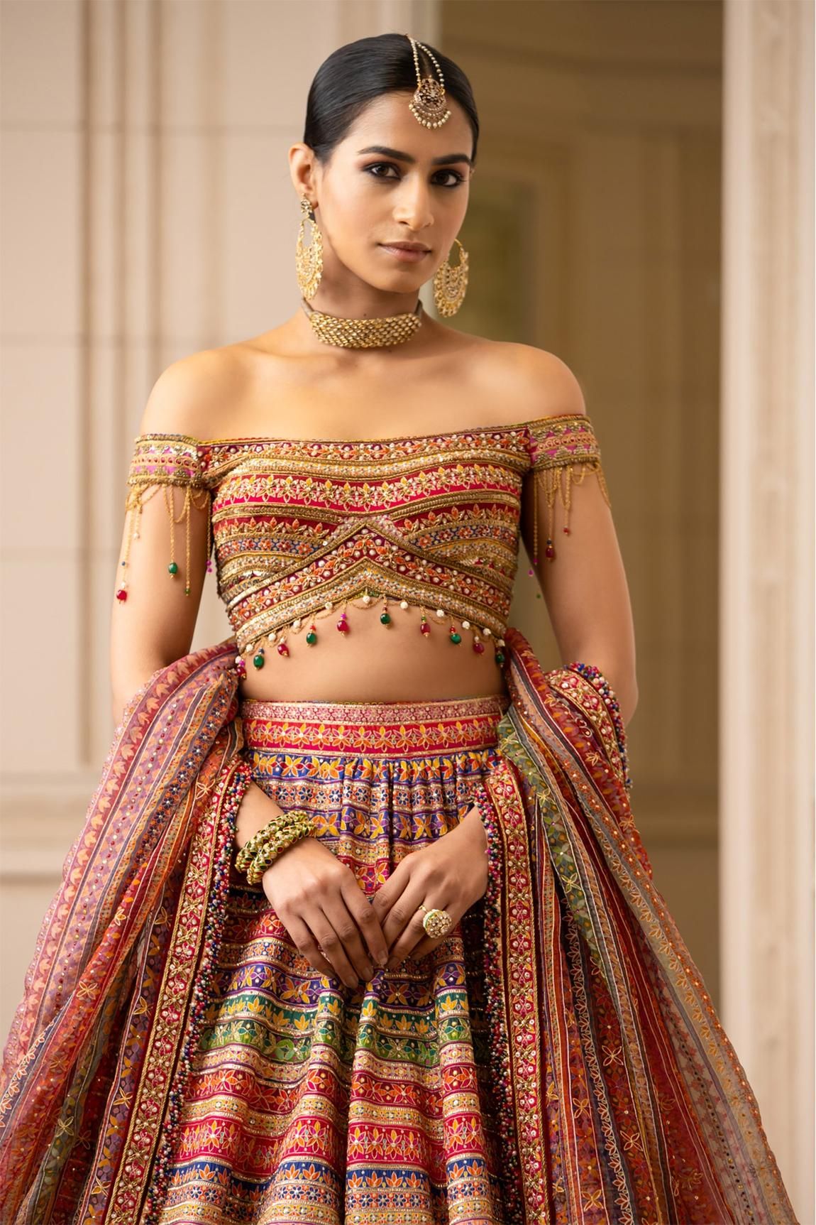 embroidered bridal lehenga