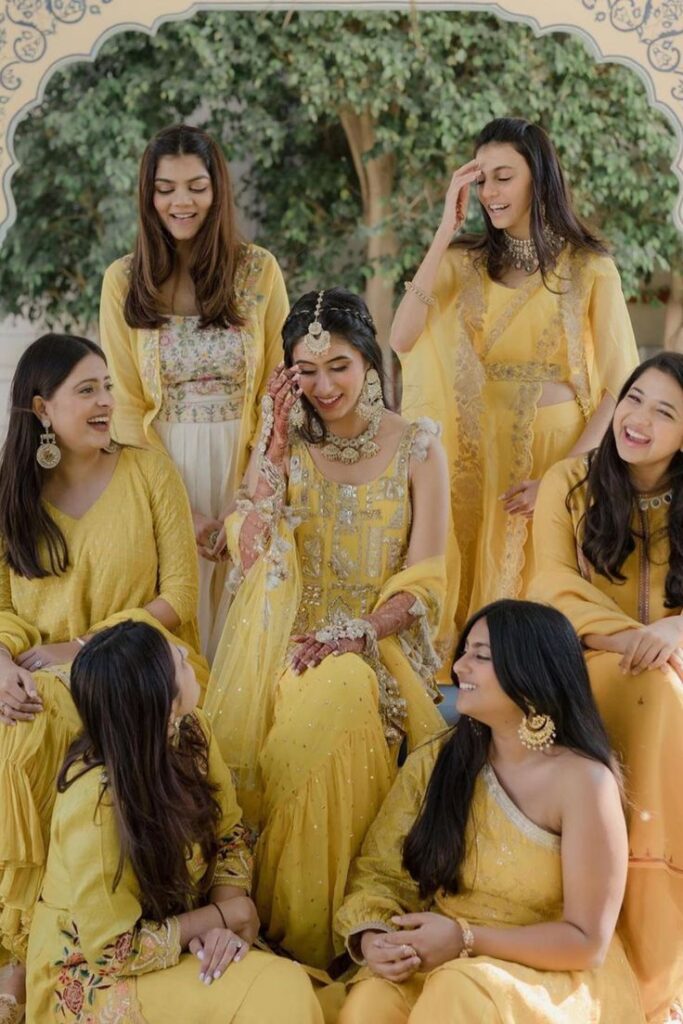 Coordinated Bridesmaids For The Mehndi