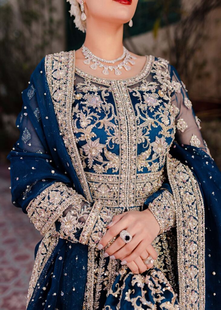 Dark Blue Sharara Kameez for Pakistani Wedding Dresses – MEDIUM