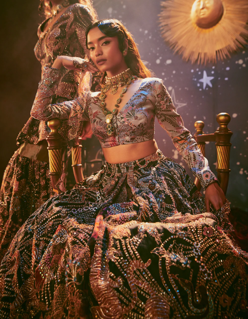 Dark Embellished Lehenga Set