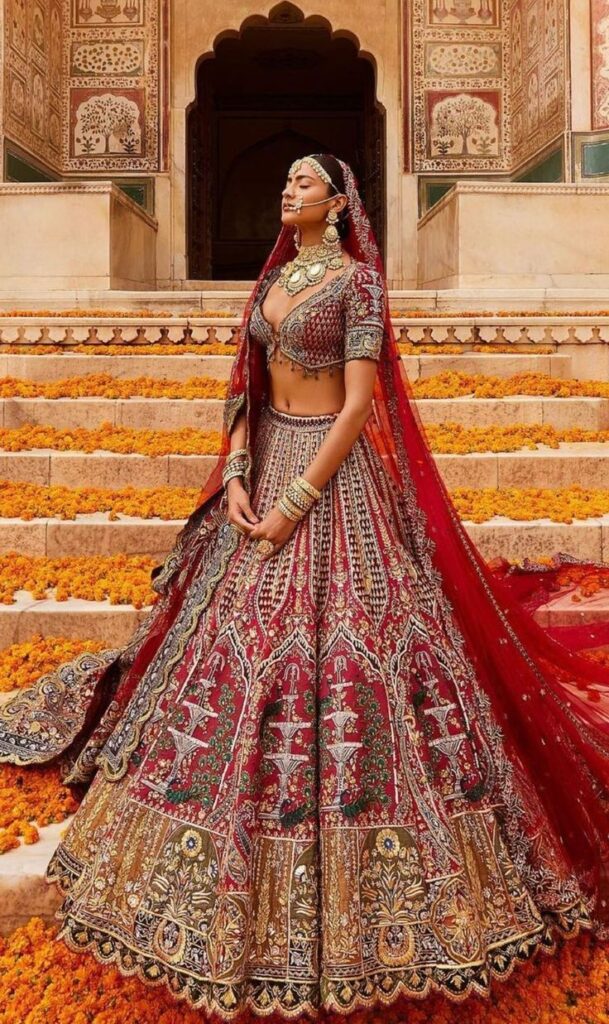 Elegant Red Wedding Lehenga Designs For A Intimate Wedding