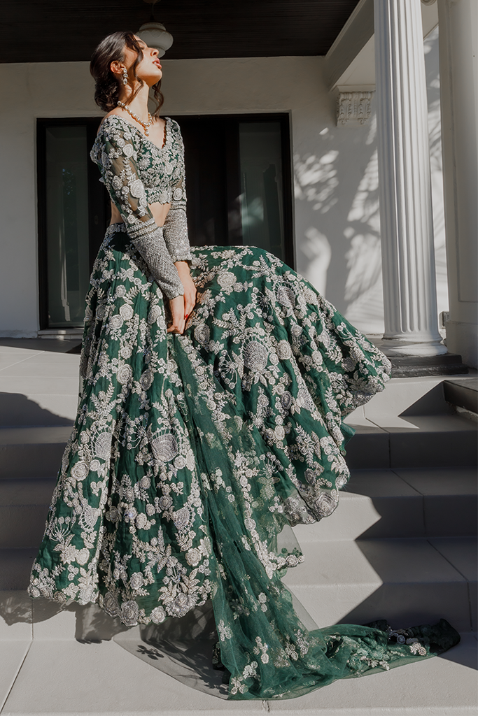 embroidered bridal lehenga