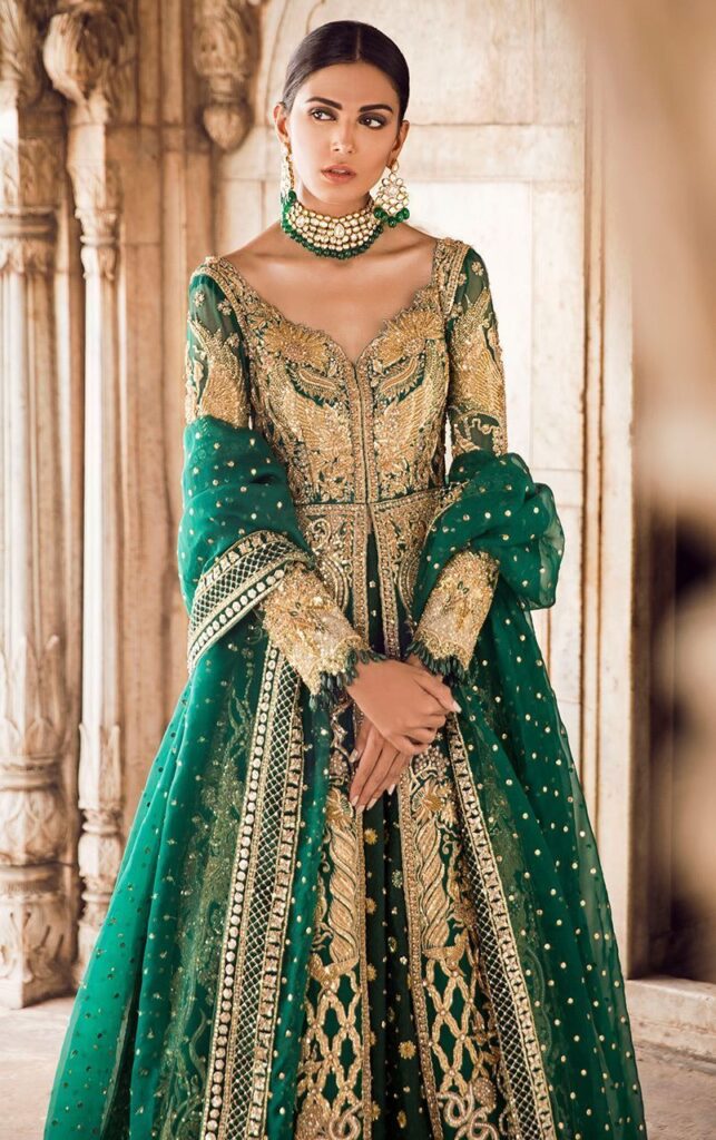 Emerald Green Mehendi Dress