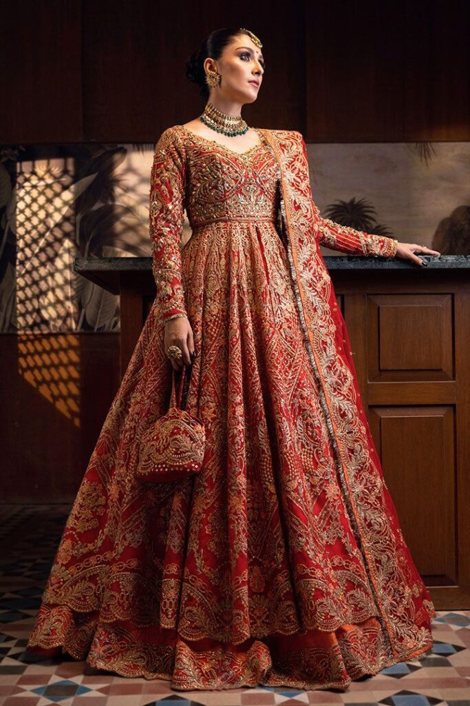 embroidered bridal lehenga