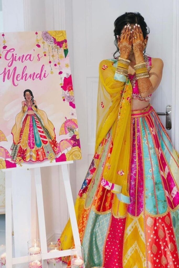 Extra Colourful Mehendi Lehengas