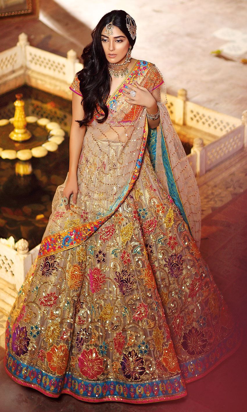 embroidered bridal lehenga