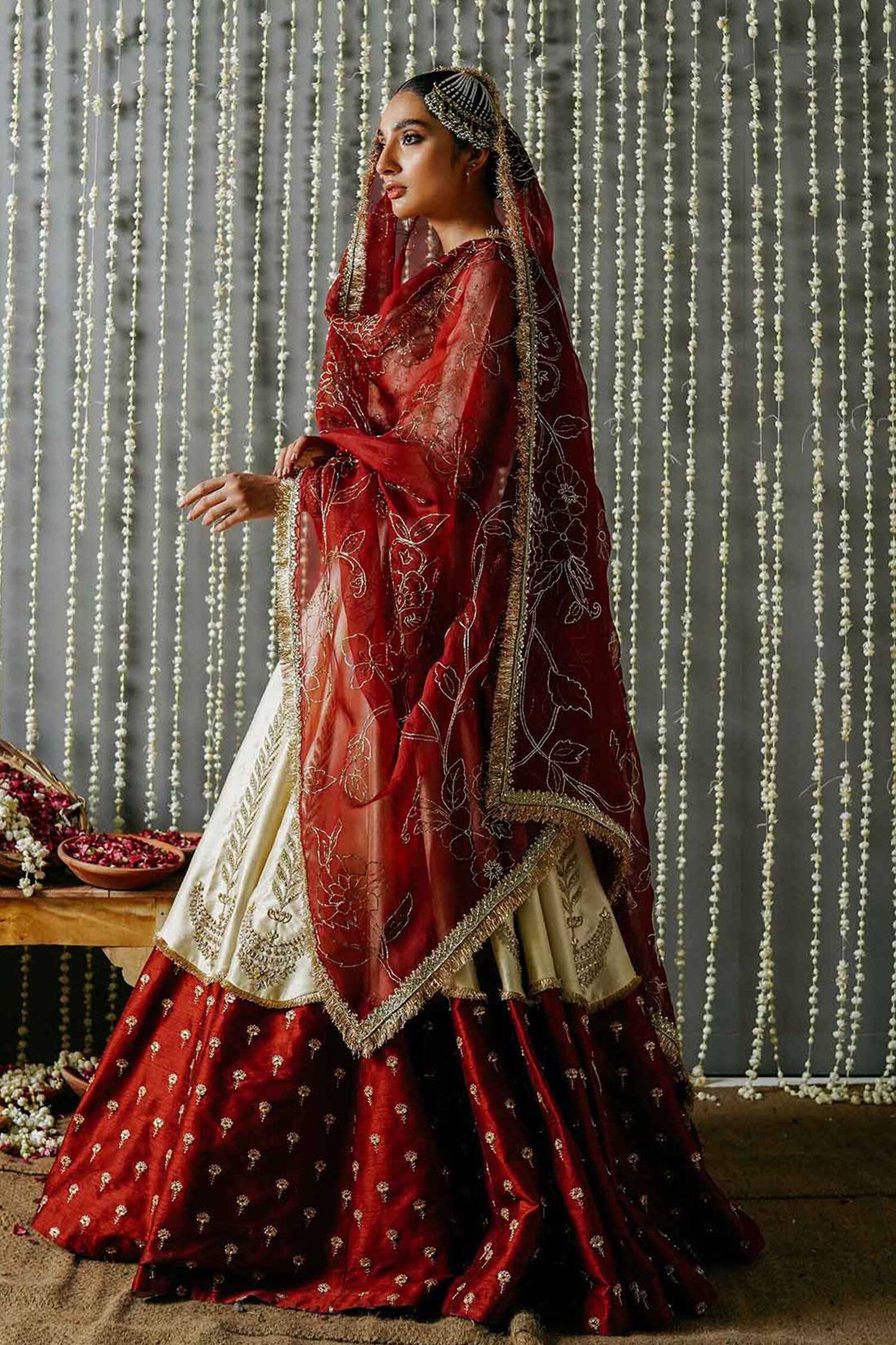 embroidered bridal lehenga