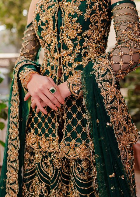 Green Kameez and Sharara for Pakistani Mehndi Dresses – CUSTOM SIZE