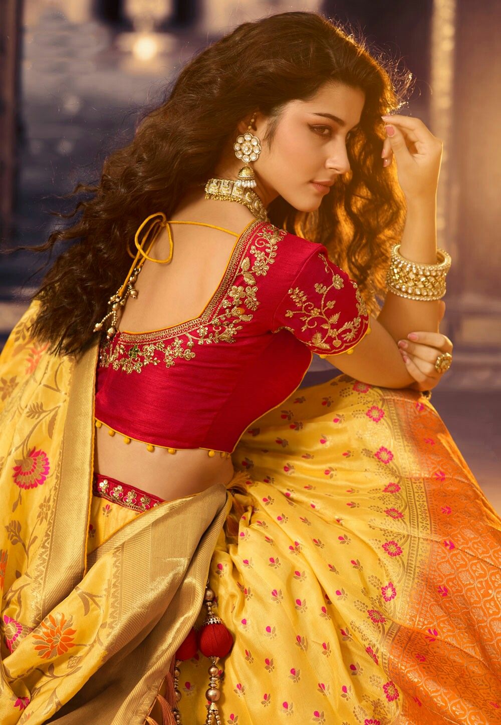 embroidered bridal lehenga