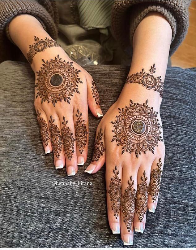 Image Pin Celebrity Inspired Bohemian Mehndi Designs For Modern Bridesround mehndi design || bridaln