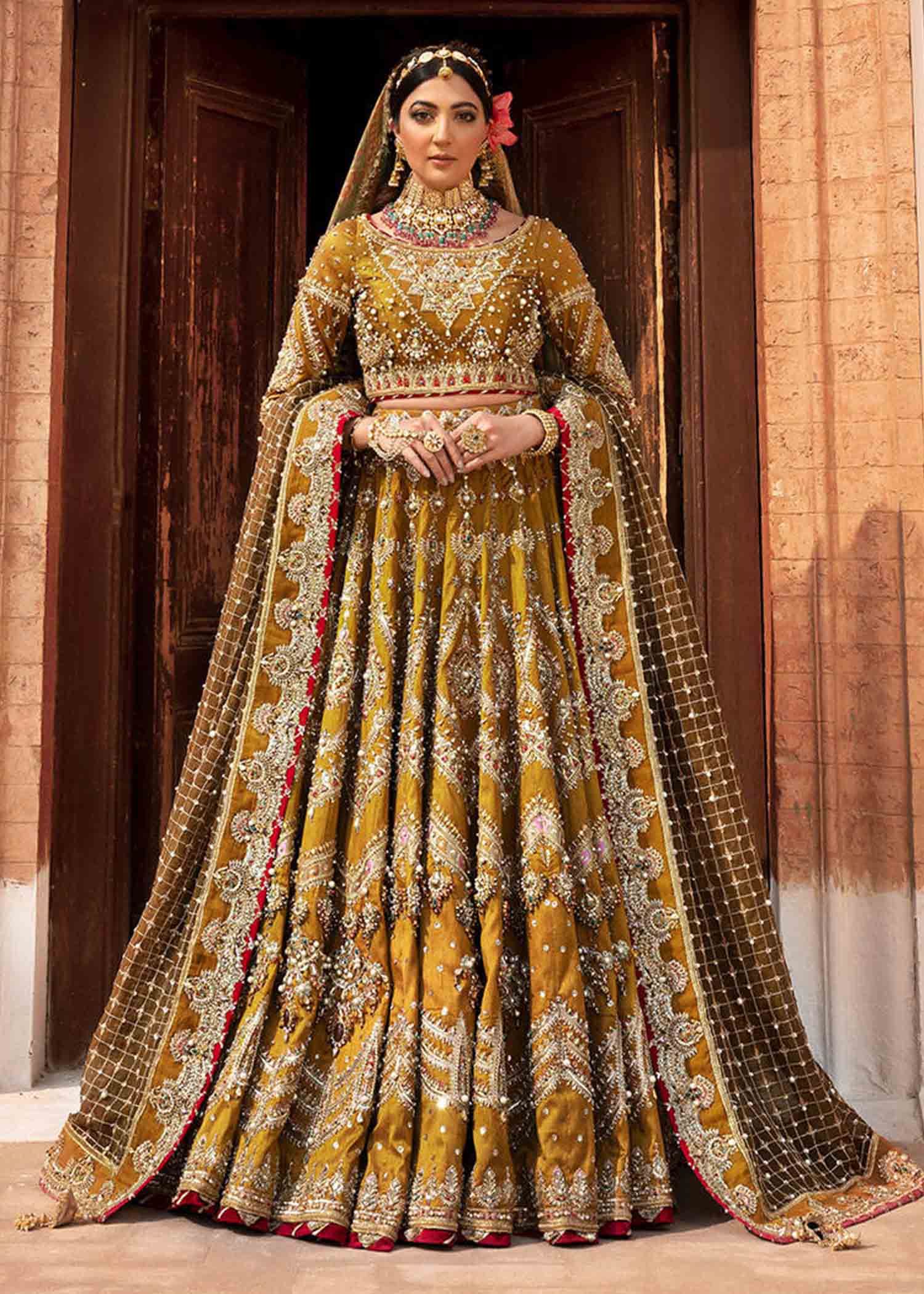 embroidered bridal lehenga