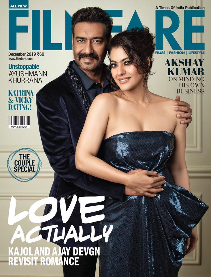 Kajol & Ajay Devgn for Filmfare Cover Dec 2019