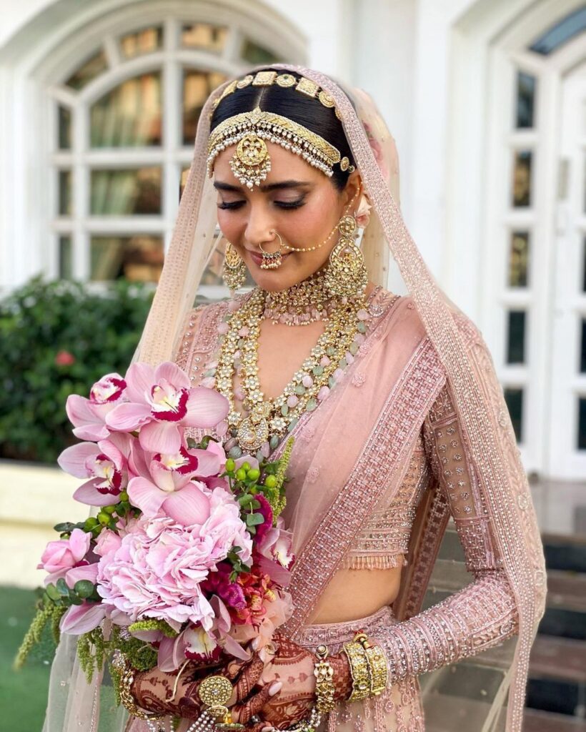 Karishma Tanna’s bridal look in pink lehenga