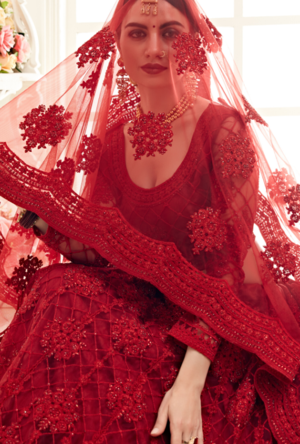 embroidered bridal lehenga