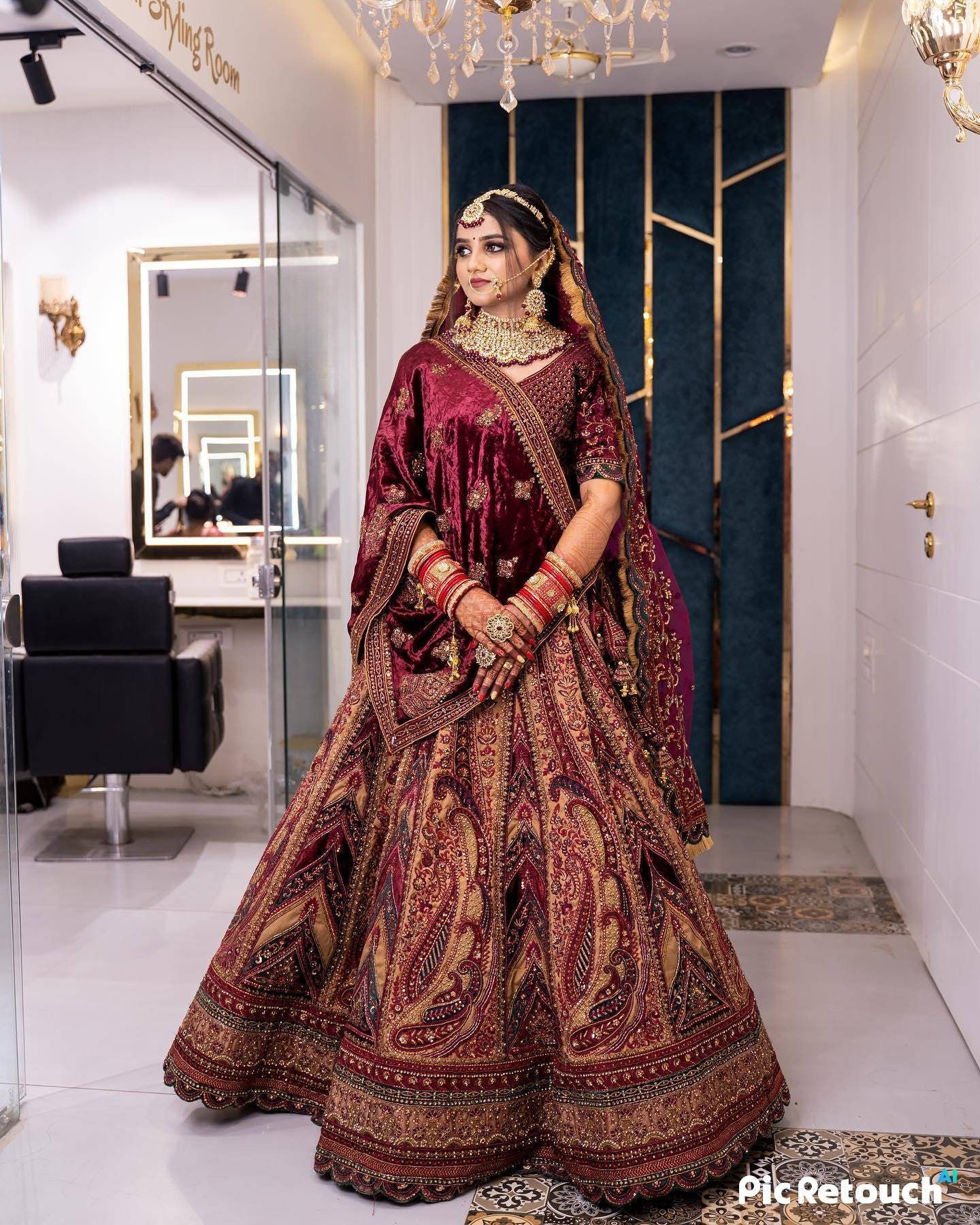 embroidered bridal lehenga